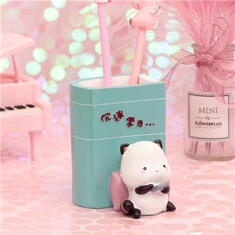 新款圖筆筒桌面裝飾品筆插樹脂工藝品擺件學生禮品生日禮物